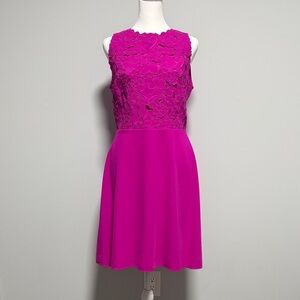 Laundry By Shelli Segal Fuchsia Floral Midi Dress